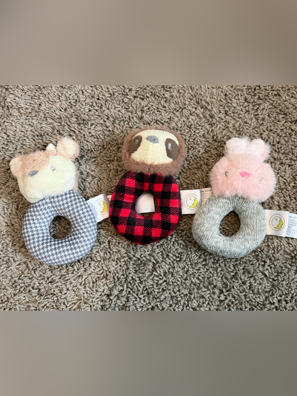 Plush Animal Adventure Baby Rattles